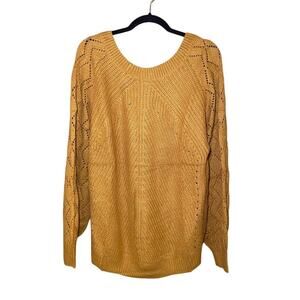 Mustard Yellow -  Knit Sweater - Women's Size Large